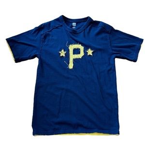Majestic Pittsburgh Pirates Mens Black Tee- Shirt Size M EUC